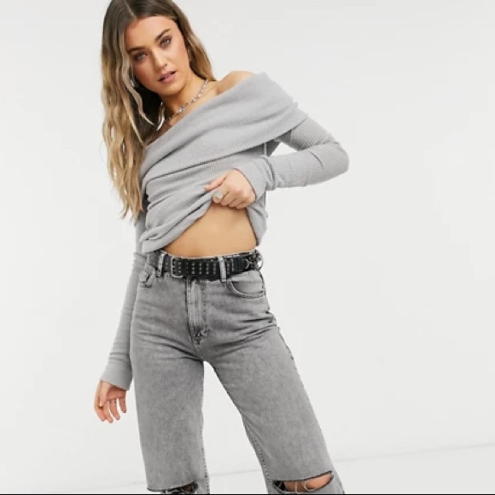 FREE PEOPLE Snowbunny Long Sleeve NWT Sz M Grey - Picture 5 of 16